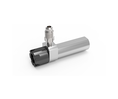 CS-16-220-050GC: ER16 Coolant Collet Sleeve Ø22 x50mm Shank w/Flat, Thru No Stop Mini-Nut S/R Port