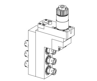 CIT-BSE3206-II: 90° 3 Spdl Dble End For A232/A320/D25/L32/L220, ER11, i/o 1:1, Pos T09 With Pin