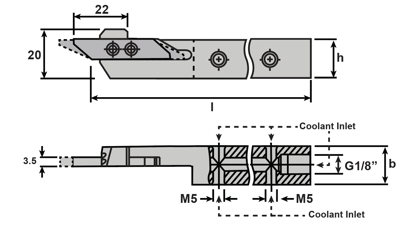 Offset Shank Shifted Insert Holders Diagram