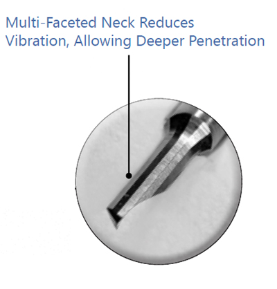 Micro Bore multi-faceted neck