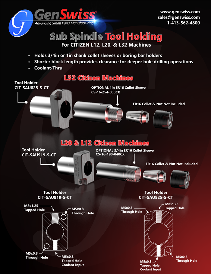 SAU Sub-spindle Tool Holder Thumbnail