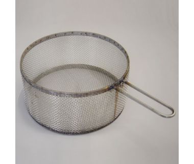 MiJET® SS Parts Basket - fine mesh, with 1 handle - 12" dia. angled top, 16.25" x 10.13'" x 5"