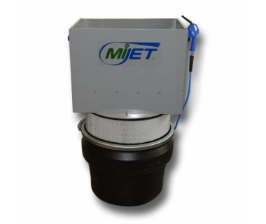 MiJET® Flat Top 8" dia. with Silvent Low Noise Nozzle, Dolly, and Fine Mesh dbl. handle parts bskt