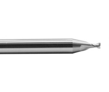 TE-1210-1.2: 1.2mm 2 Flute Carbide Endmill, 1.2mm LOC, 3mm Shank 38mm OAL